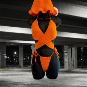 Crochet Bikini and Hat Set